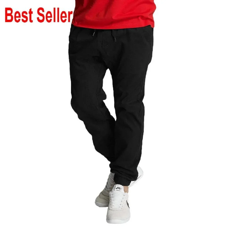 Classic Twill Jogger Pants Comfortable Stretch Fabric Straight Leg Casual